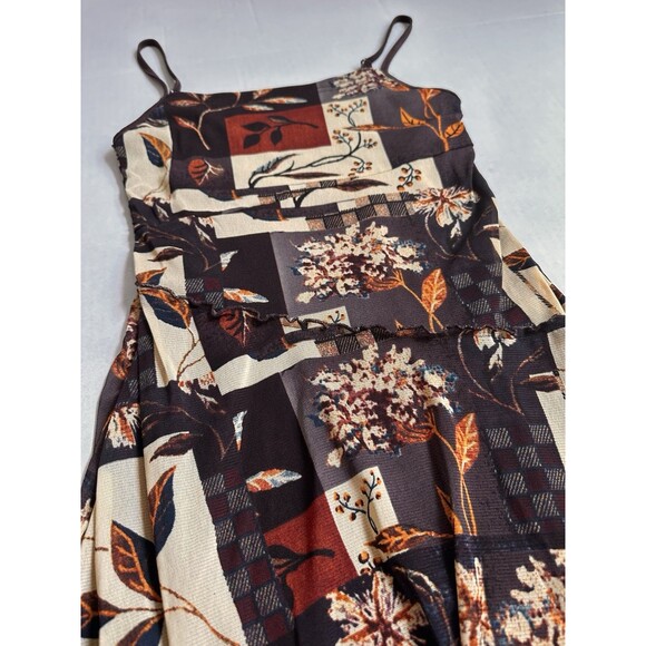 Cider Mini Dress Top Patchwork Floral Mesh Lined Straps Women’s XS/S Y2K Fairy - Picture 5 of 8
